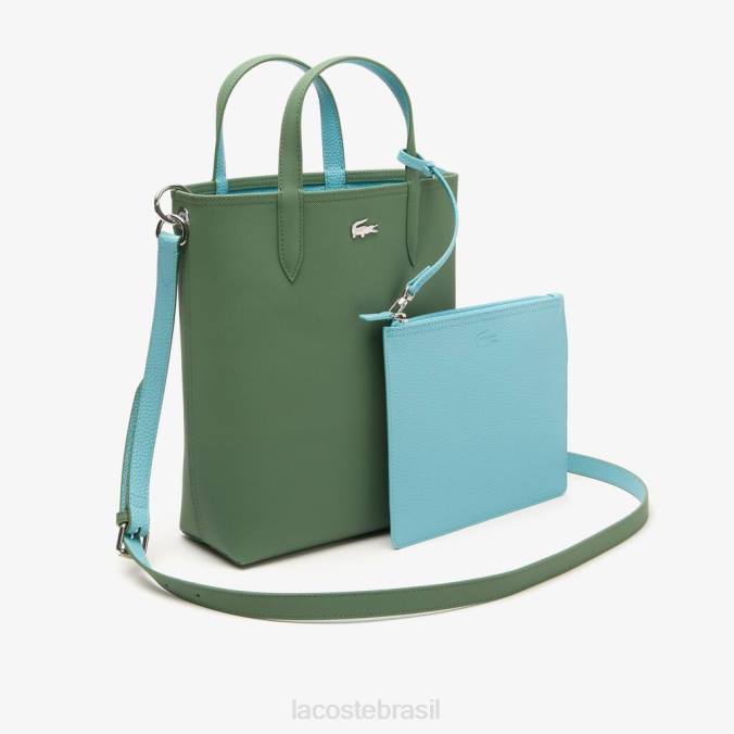 Lacoste mulheres bolsa tote reversível de lona revestida anna frene litoral P2PX2782 bolsas e artigos de couro