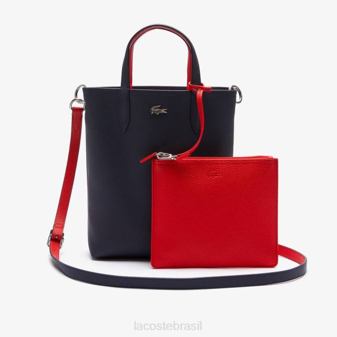 Lacoste mulheres bolsa tote reversível de lona revestida anna marinho 166 vermelho 240 P2PX2818 bolsas e artigos de couro