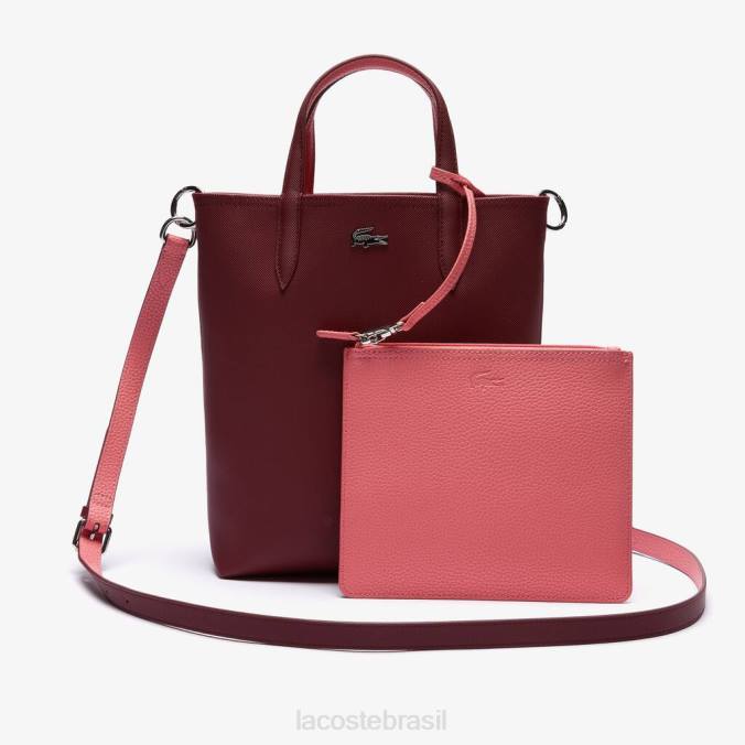 Lacoste mulheres bolsa tote reversível de lona revestida anna perileno amarílis P2PX2781 bolsas e artigos de couro