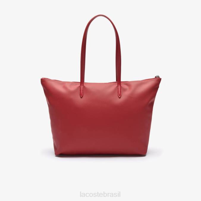 Lacoste mulheres l.12.12 sacola conceito com zíper alizarina P2PX2825 bolsas e artigos de couro
