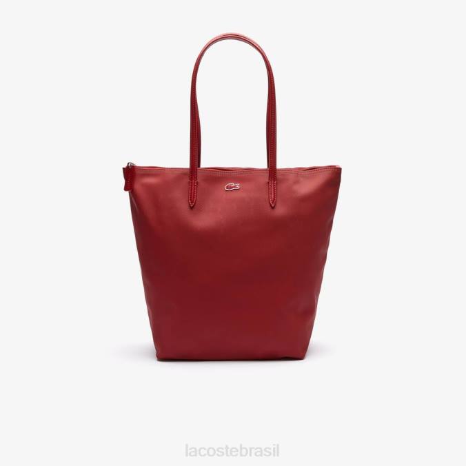 Lacoste mulheres l.12.12 sacola conceito com zíper vertical alizarina P2PX2837 bolsas e artigos de couro