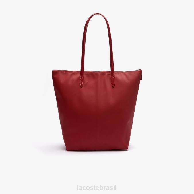 Lacoste mulheres l.12.12 sacola conceito com zíper vertical alizarina P2PX2837 bolsas e artigos de couro