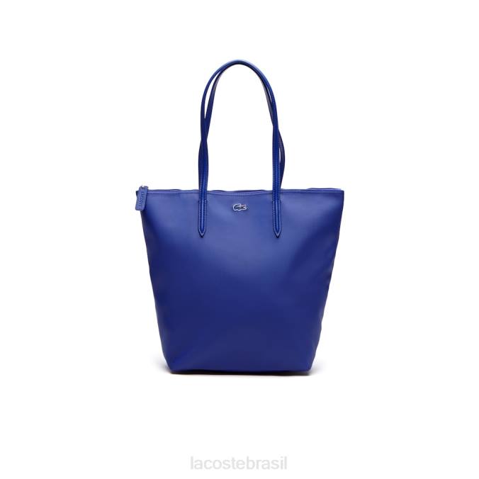 Lacoste mulheres l.12.12 sacola conceito com zíper vertical azul P2PX2835 bolsas e artigos de couro