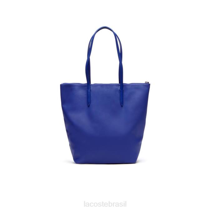 Lacoste mulheres l.12.12 sacola conceito com zíper vertical azul P2PX2835 bolsas e artigos de couro