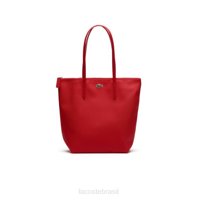 Lacoste mulheres l.12.12 sacola conceito com zíper vertical rosa virtual P2PX2836 bolsas e artigos de couro