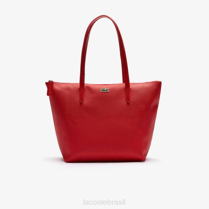 Lacoste mulheres l.12.12 sacola pequena com zíper conceito alto risco vermelho P2PX2803 bolsas e artigos de couro