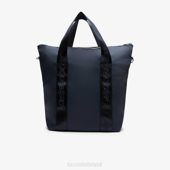 Lacoste mulheres sacola de marca contrastante azul noite branca P2PX2763 bolsas e artigos de couro