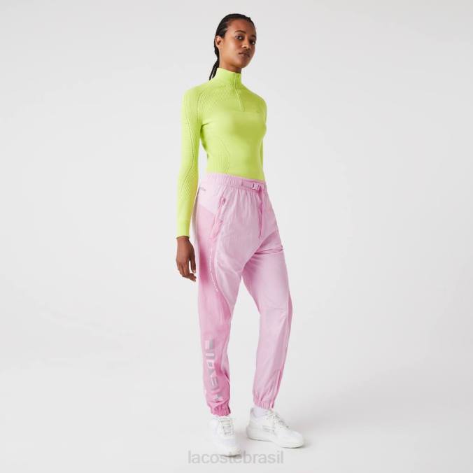 Lacoste mulheres calça esportiva com estampa náutica rosa P2PX2555 roupas