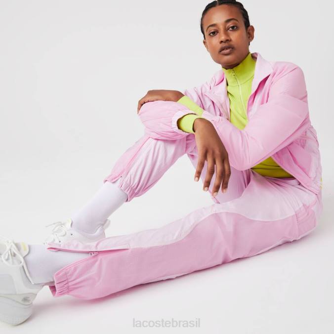 Lacoste mulheres calça esportiva com estampa náutica rosa P2PX2555 roupas