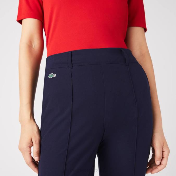 Lacoste mulheres calças esportivas de golfe elásticas azul-marinho P2PX2658 roupas