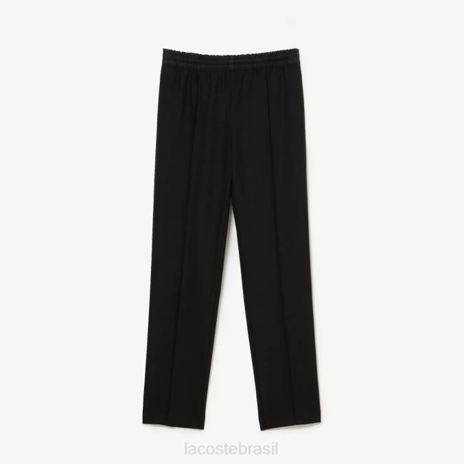 Lacoste mulheres calças leves de mistura de lã preto P2PX2648 roupas