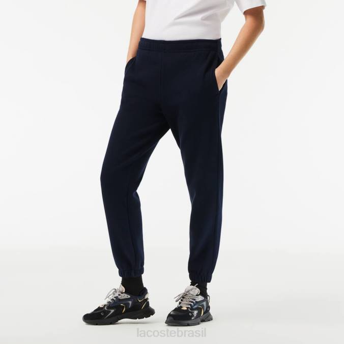 Lacoste mulheres joggers de algodão misturado azul-marinho P2PX2413 roupas