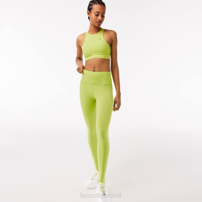 Lacoste mulheres leggings de estribo amarelo P2PX2541 roupas