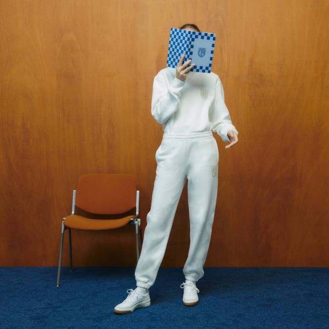 Lacoste x Goop mulheres calças de treino de lã de algodão branco P2PX2665 roupas