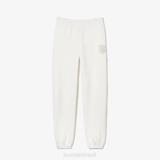 Lacoste x Goop mulheres calças de treino de lã de algodão branco P2PX2665 roupas