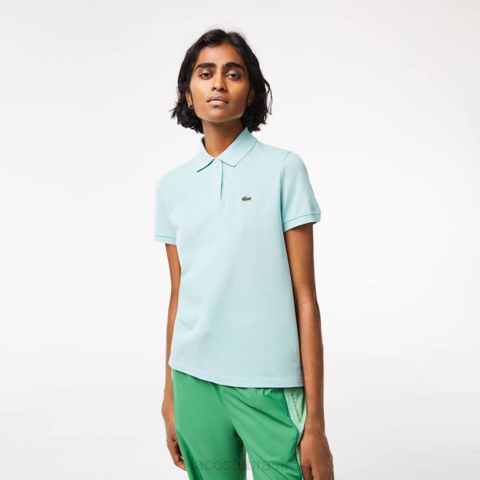 Lacoste mulheres Polo petit piquê de algodão macio de ajuste regular hortelã P2PX2362 roupas