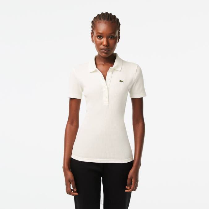 Lacoste mulheres camisa pólo de algodão orgânico branco P2PX2375 roupas