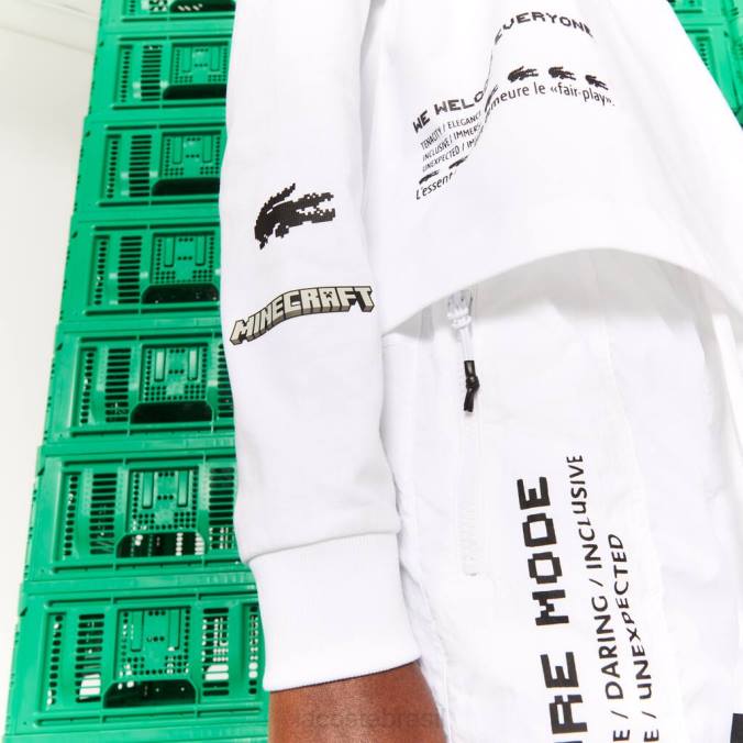 Lacoste mulheres polo de algodão oversized live x minecraft branco P2PX2523 roupas