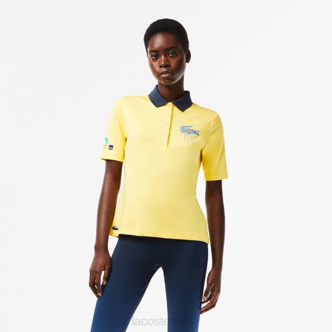 Lacoste mulheres polo esporte miami edição aberta amarelo P2PX2373 roupas