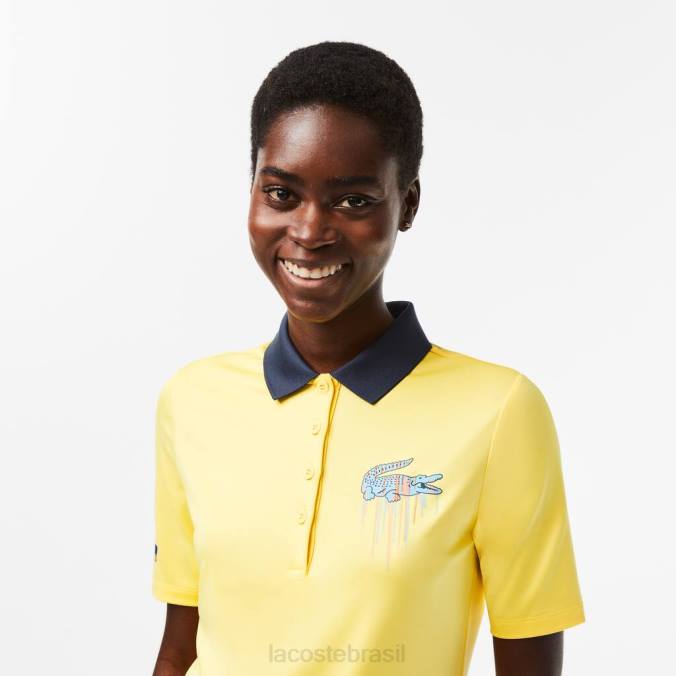 Lacoste mulheres polo esporte miami edição aberta amarelo P2PX2373 roupas