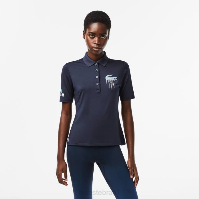 Lacoste mulheres polo esporte miami edição aberta azul P2PX2374 roupas