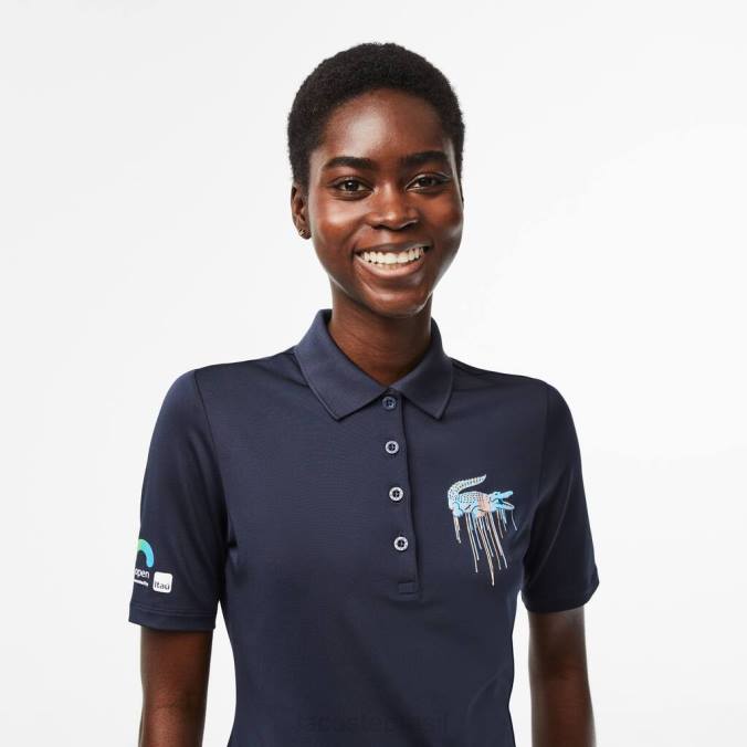 Lacoste mulheres polo esporte miami edição aberta azul P2PX2374 roupas