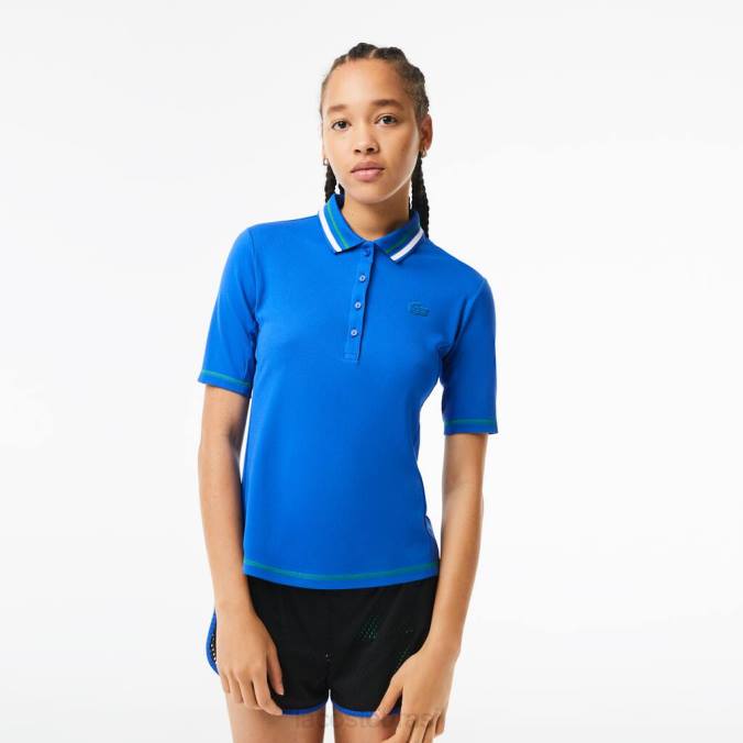 Lacoste mulheres polo piquê ultra-dry de tênis azul P2PX2367 roupas