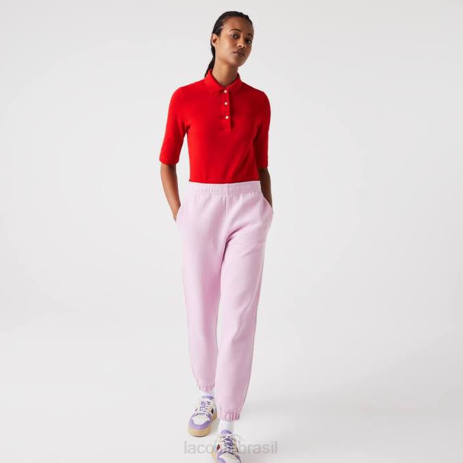 Lacoste mulheres polo slim fit de algodão flexível vermelho P2PX2516 roupas