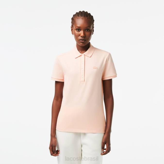 Lacoste mulheres polo slim fit em piquê de algodão stretch luz rosa P2PX2508 roupas