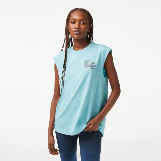 Lacoste mulheres blusa sem mangas sport miami open edition hortelã P2PX2411 roupas
