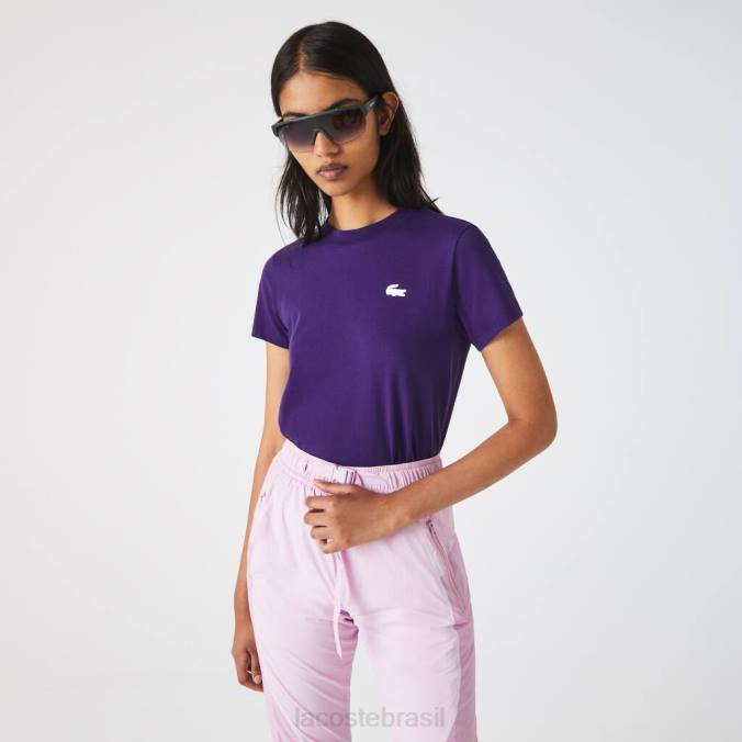 Lacoste mulheres camiseta esportiva em jersey de algodão orgânico roxo P2PX2545 roupas