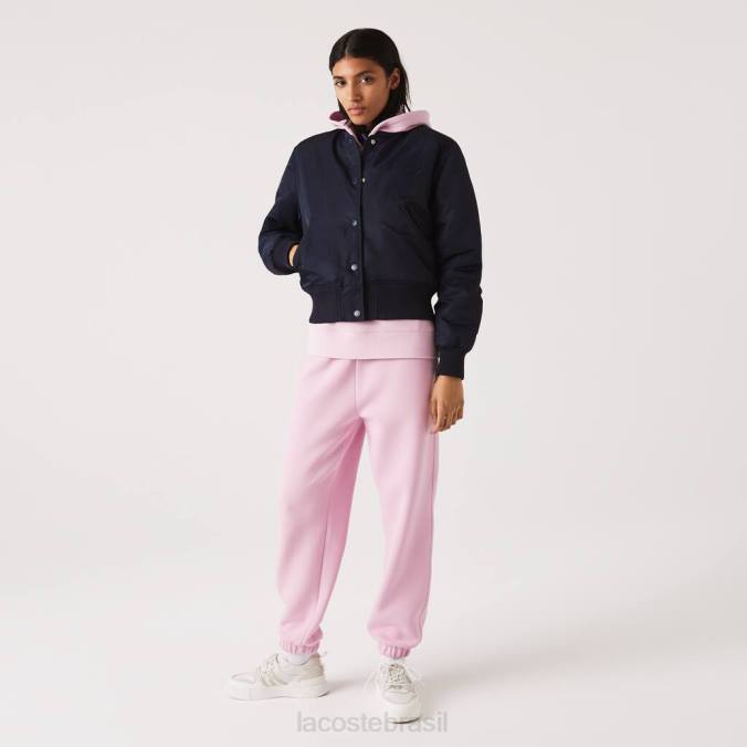 Lacoste mulheres jaqueta bomber de nylon acolchoada azul-marinho P2PX2623 roupas