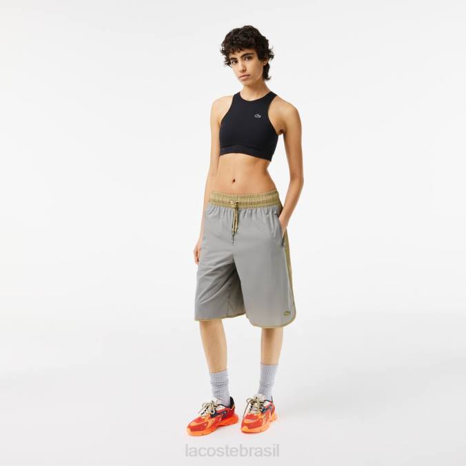 Lacoste mulheres bermuda bicolor cinza/bege P2PX2451 roupas