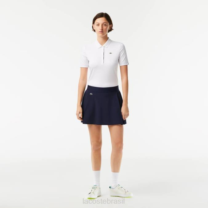 Lacoste mulheres saia curta esportiva embutida para golfe azul-marinho P2PX2420 roupas