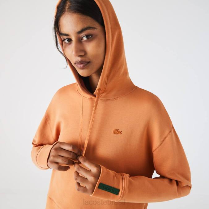 Lacoste mulheres moletom com capuz laranja P2PX2418 roupas