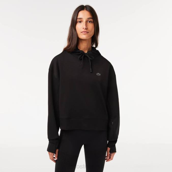Lacoste mulheres moletom com capuz preto P2PX2417 roupas