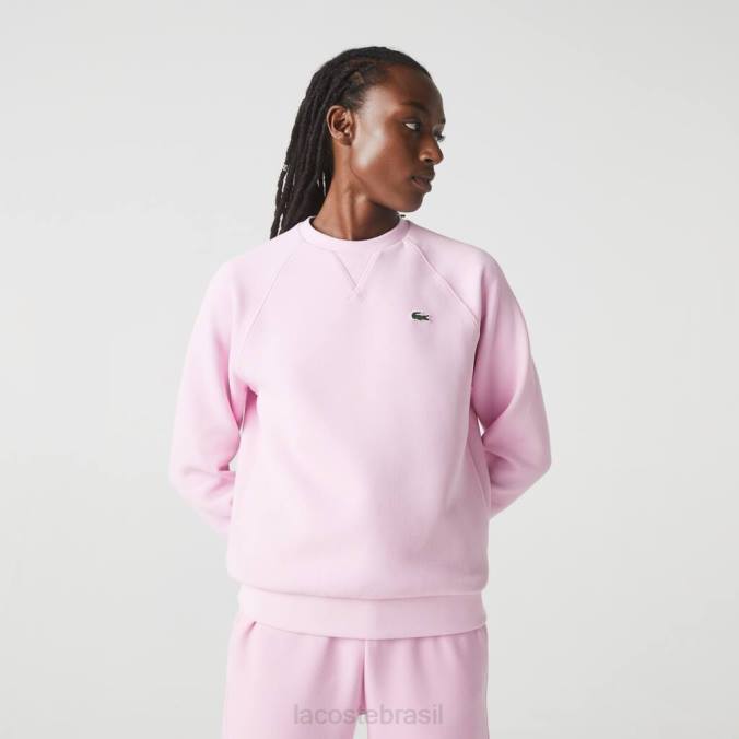 Lacoste mulheres moletom com mistura de algodão com gola redonda rosa P2PX2394 roupas