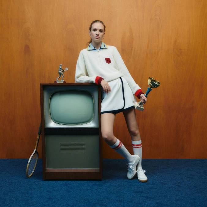 Lacoste x Goop mulheres suéter de lã com nervuras e zíper branco P2PX2673 roupas