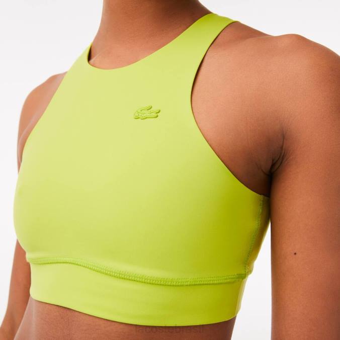 Lacoste mulheres sutiã esportivo sem costura amarelo P2PX2550 roupas