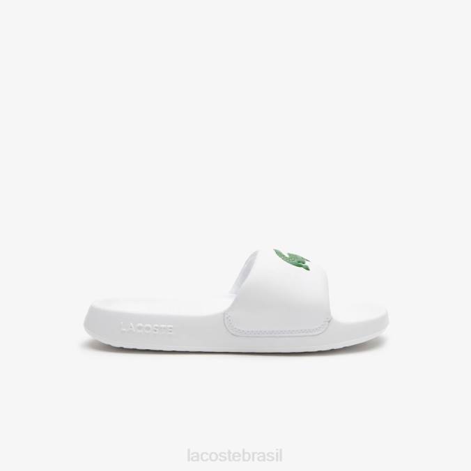 Lacoste mulheres chinelos sintéticos croco 1.0 Branco Verde P2PX2685 sapato