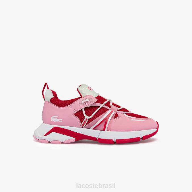 Lacoste mulheres l003 tênis colorblock têxtil rosa e branco P2PX2754 sapato