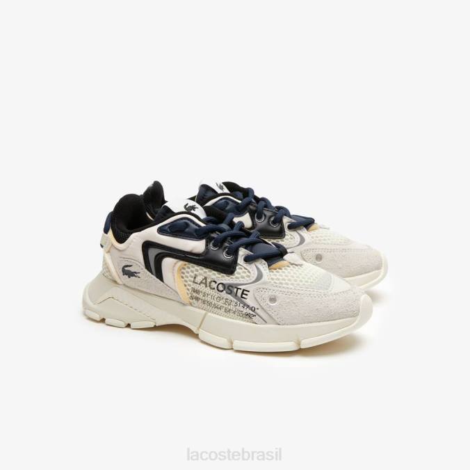 Lacoste mulheres l003 tênis neo têxtil Branco preto P2PX2678 sapato