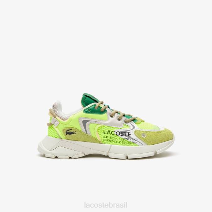Lacoste mulheres l003 tênis neo têxtil amarelo e off white P2PX2680 sapato