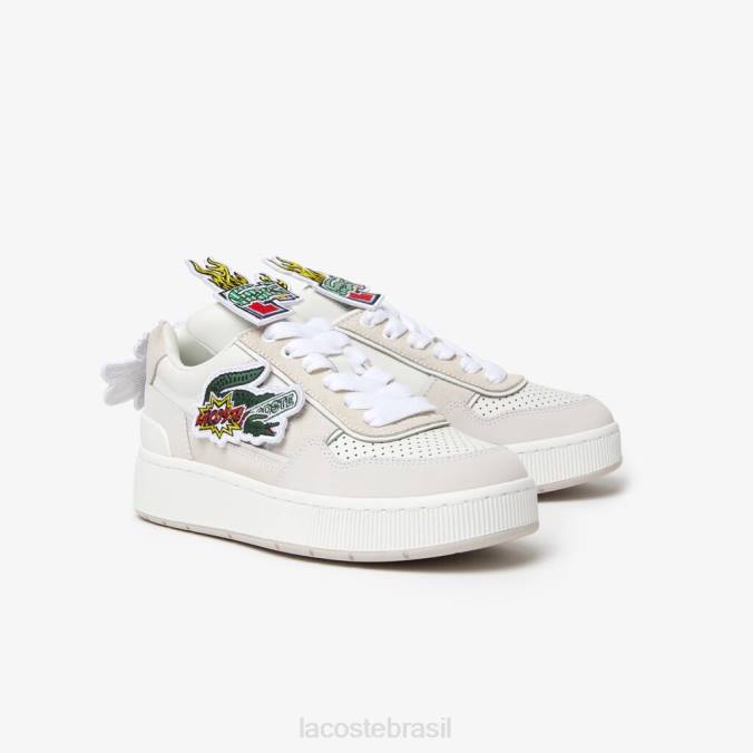 Lacoste mulheres tênis de couro ace clip branco P2PX2703 sapato