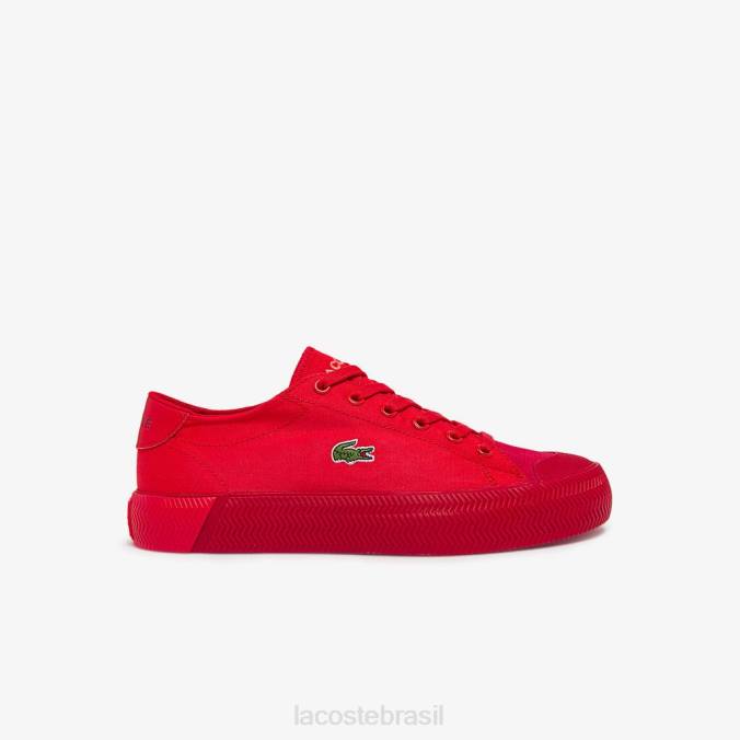 Lacoste mulheres tênis gripshot canvas tonal vermelho P2PX2748 sapato