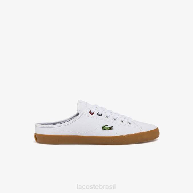 Lacoste mulheres tênis mule ziane canvas branco e goma P2PX2732 sapato