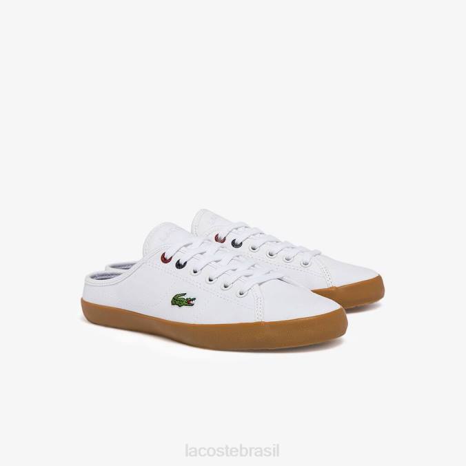 Lacoste mulheres tênis mule ziane canvas branco e goma P2PX2732 sapato