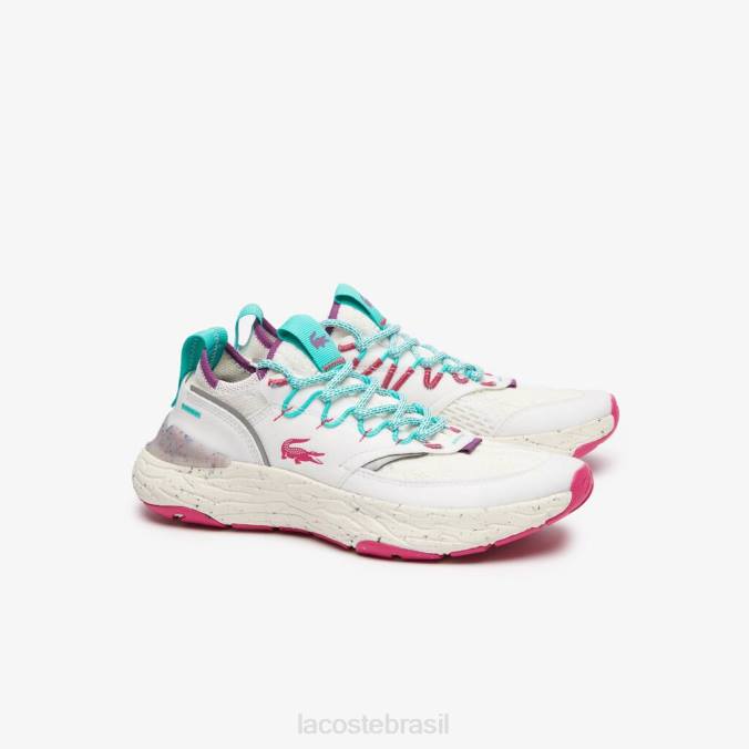 Lacoste mulheres tênis re-confortável sintético e têxtil branco e vermelho P2PX2739 sapato
