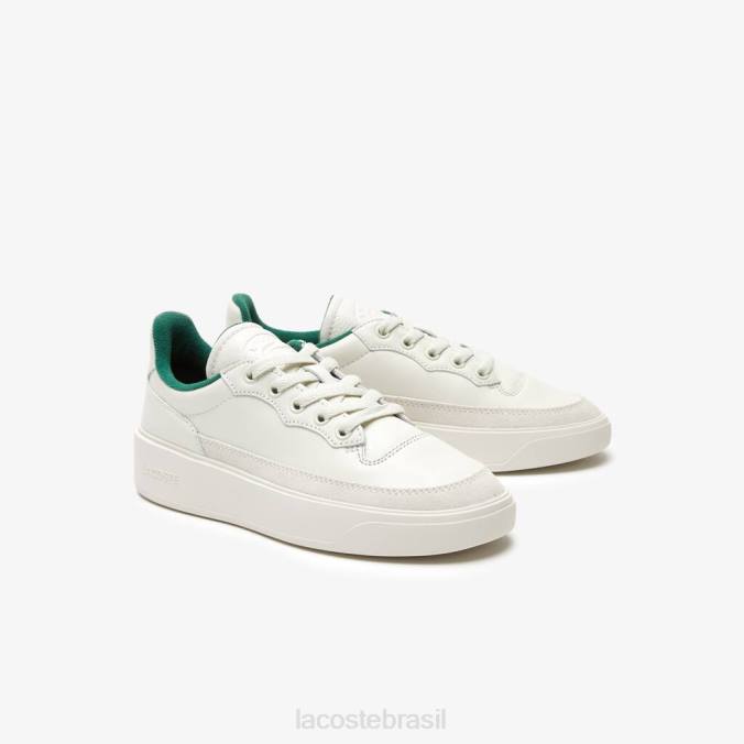 Lacoste mulheres tênis tom de couro g80 club off white P2PX2684 sapato
