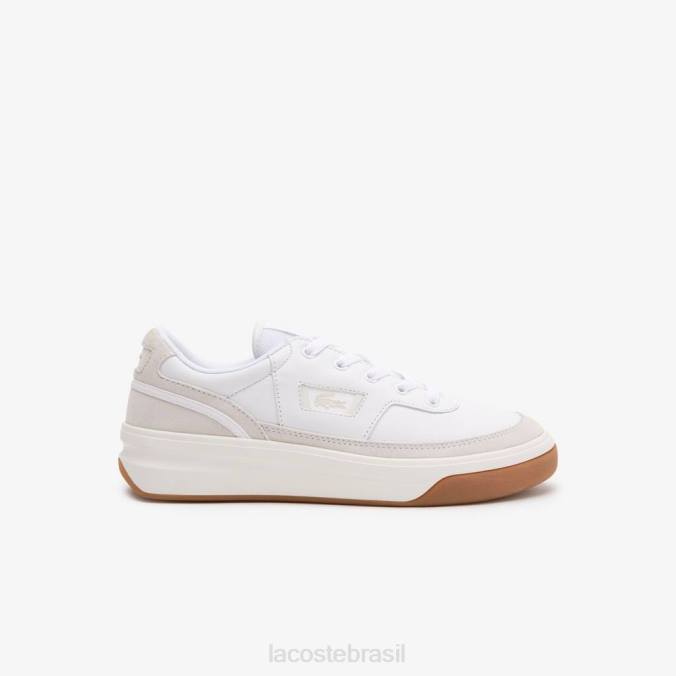 Lacoste x Goop mulheres tênis de couro g80 branco e off-white P2PX2760 sapato